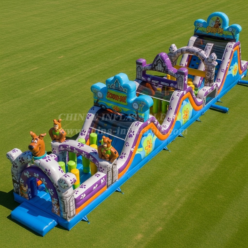 T7-4339 Scooby-Doo Theme Inflatable Obstacle Course