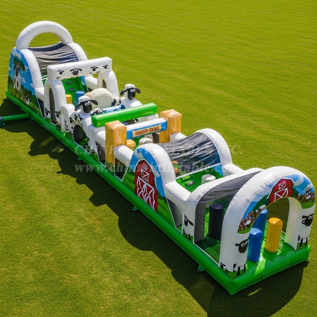 T7-4342 Shaun the Sheep Theme Inflatable Obstacle Course
