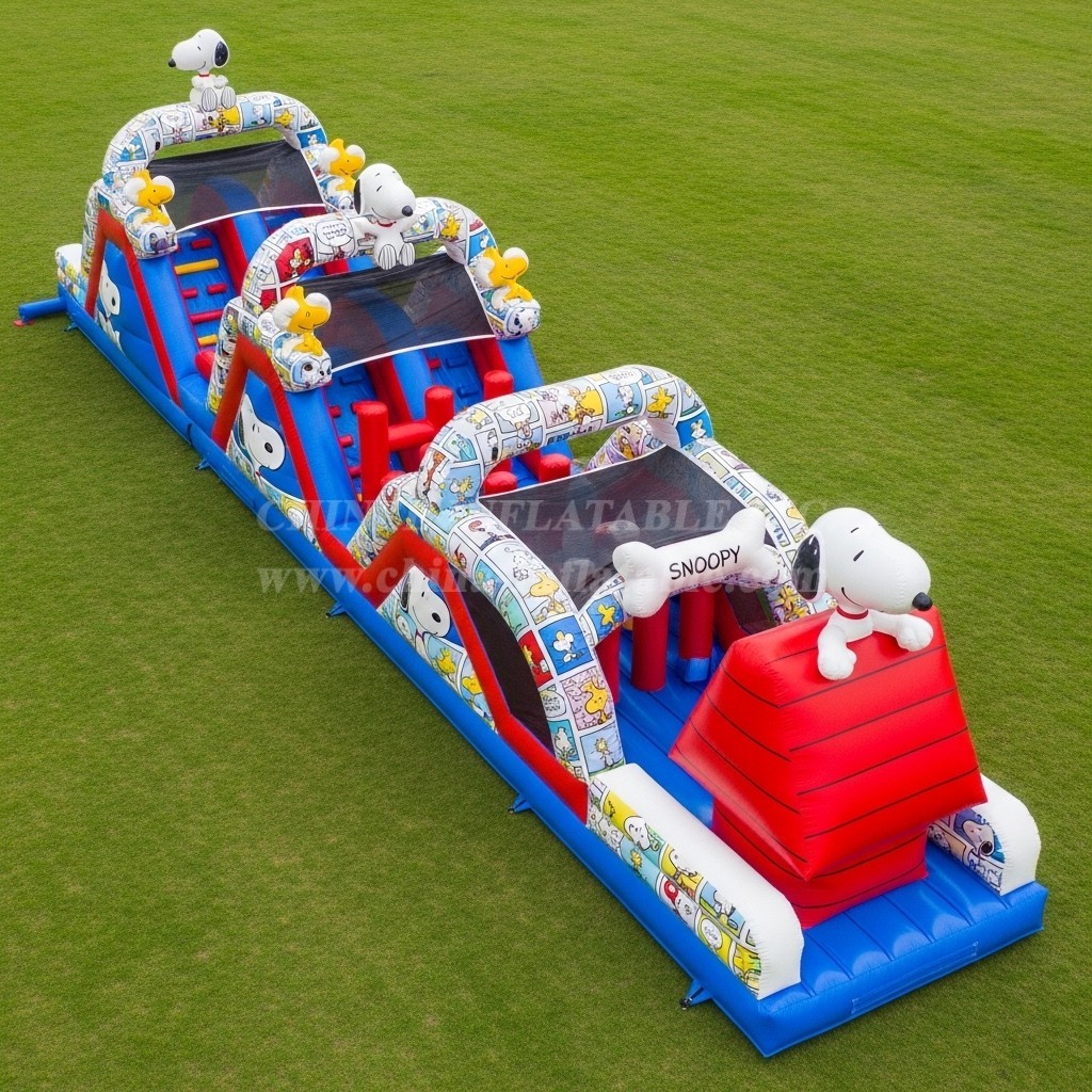 T7-4355 Snoopy Theme Inflatable Obstacle Course