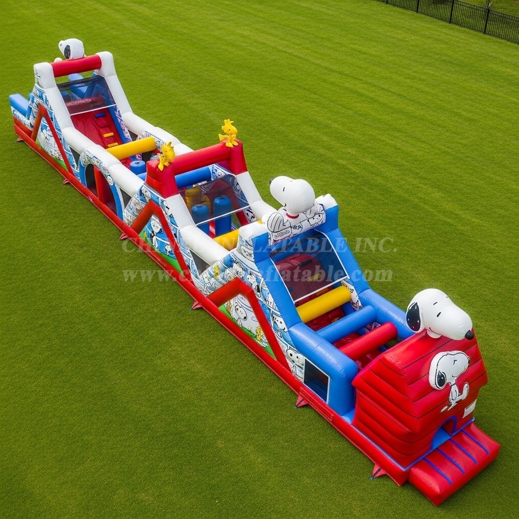 T7-4357 Snoopy Theme Inflatable Obstacle Course