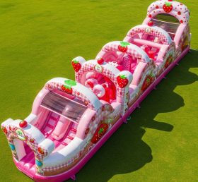 T7-4373 Strawberry Shortcake Theme Inflatable Obstacle Course