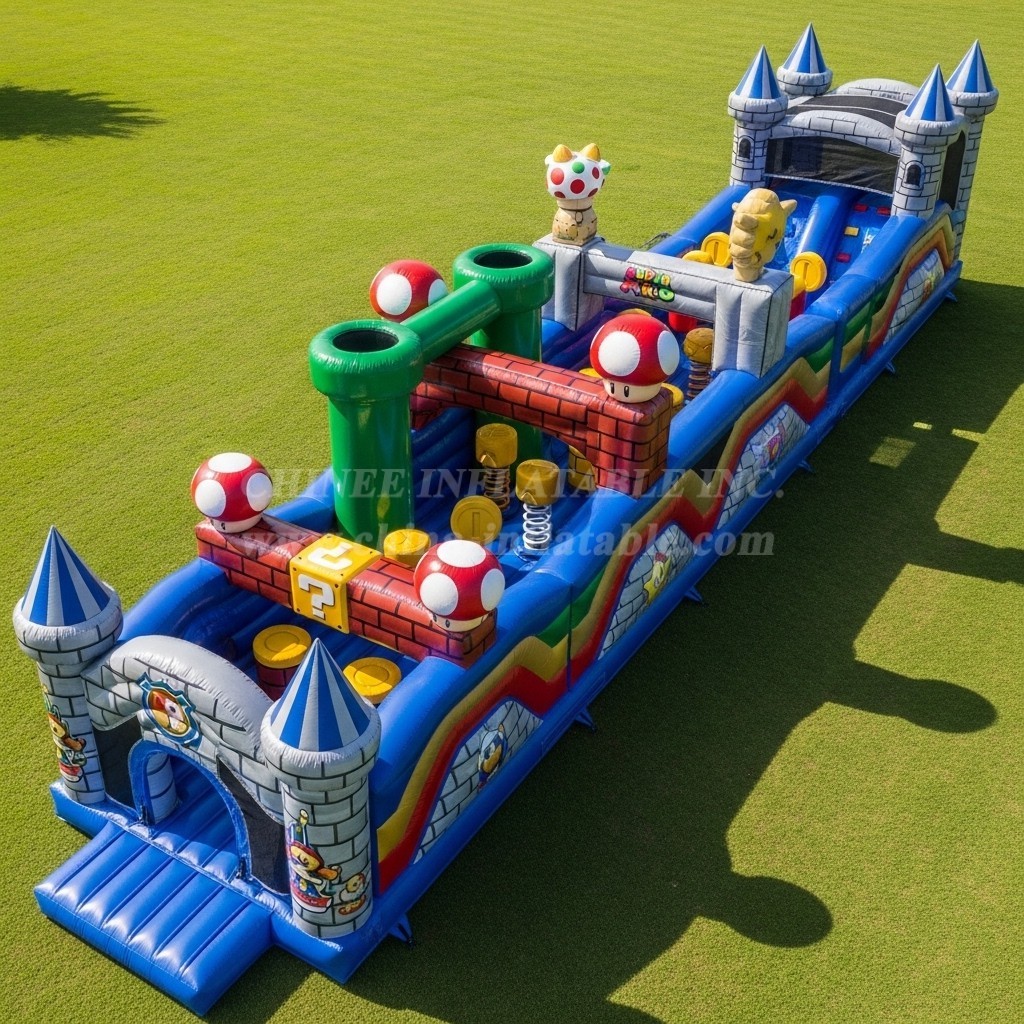 T7-4386 Super Mario Theme Inflatable Obstacle Course
