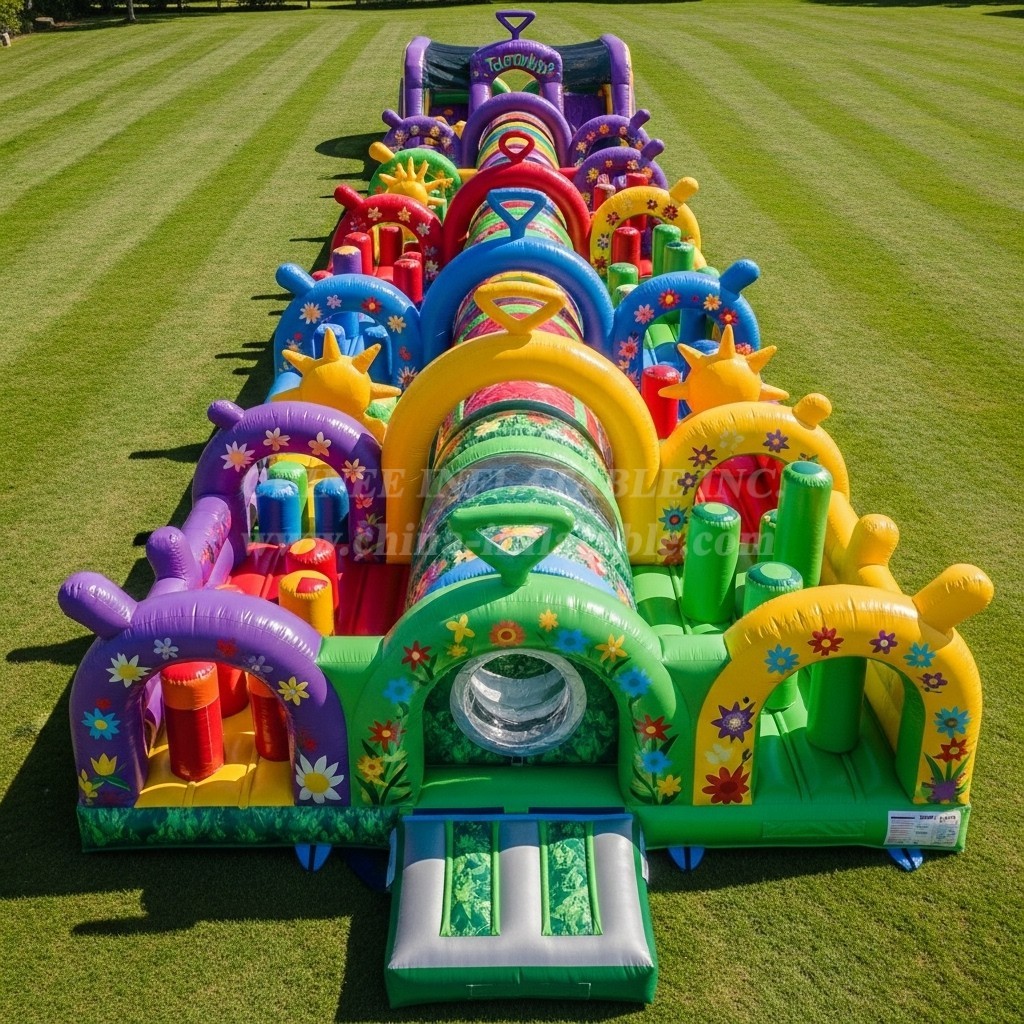 T7-4393 Teletubbies Theme Inflatable Obstacle Course
