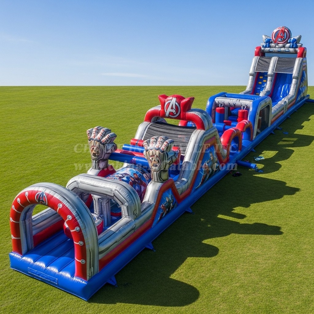 T7-4396 The Avengers Theme Inflatable Obstacle Course