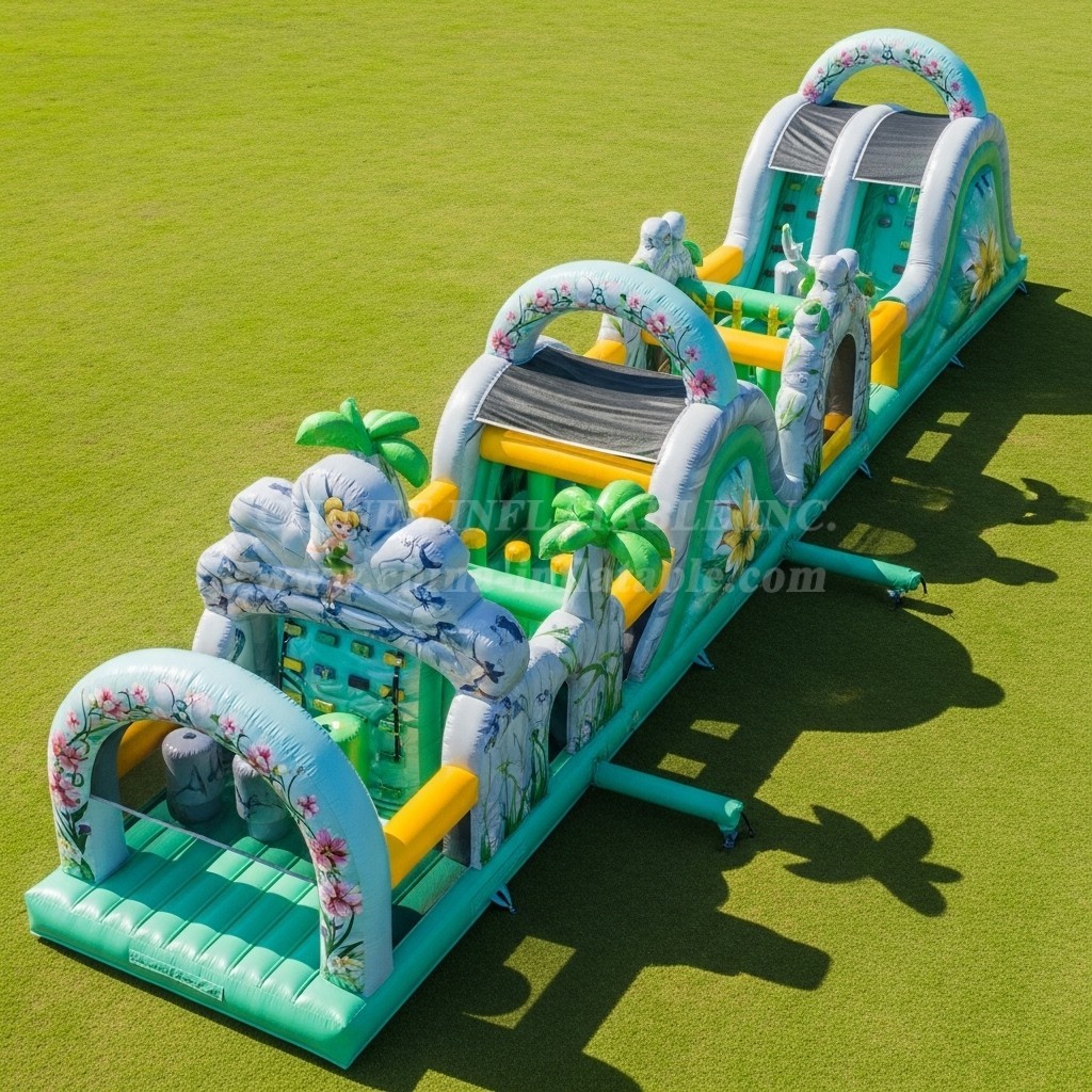 T7-4436 Tinker Bell Theme Inflatable Obstacle Course