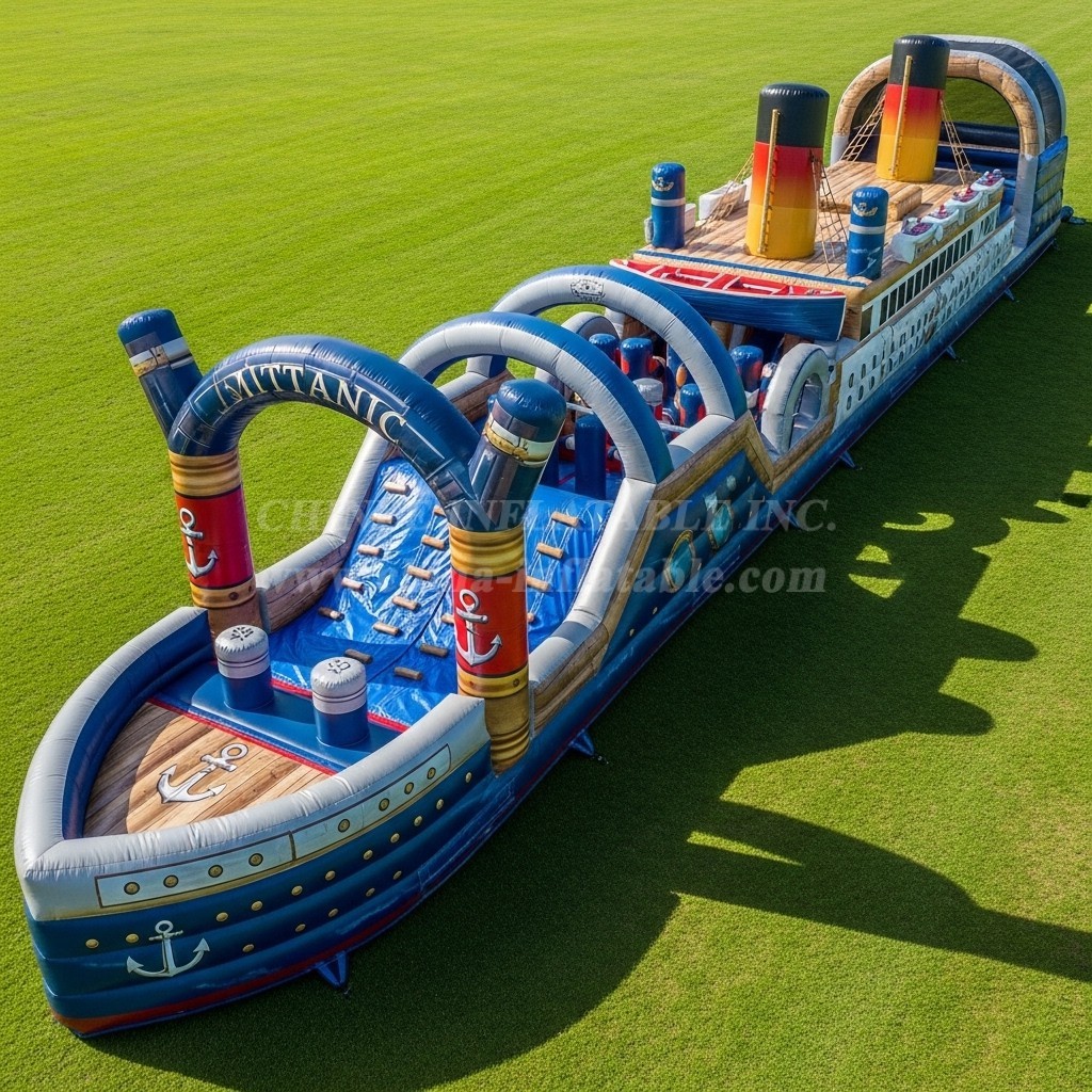 T7-4438 Titanic Theme Inflatable Obstacle Course