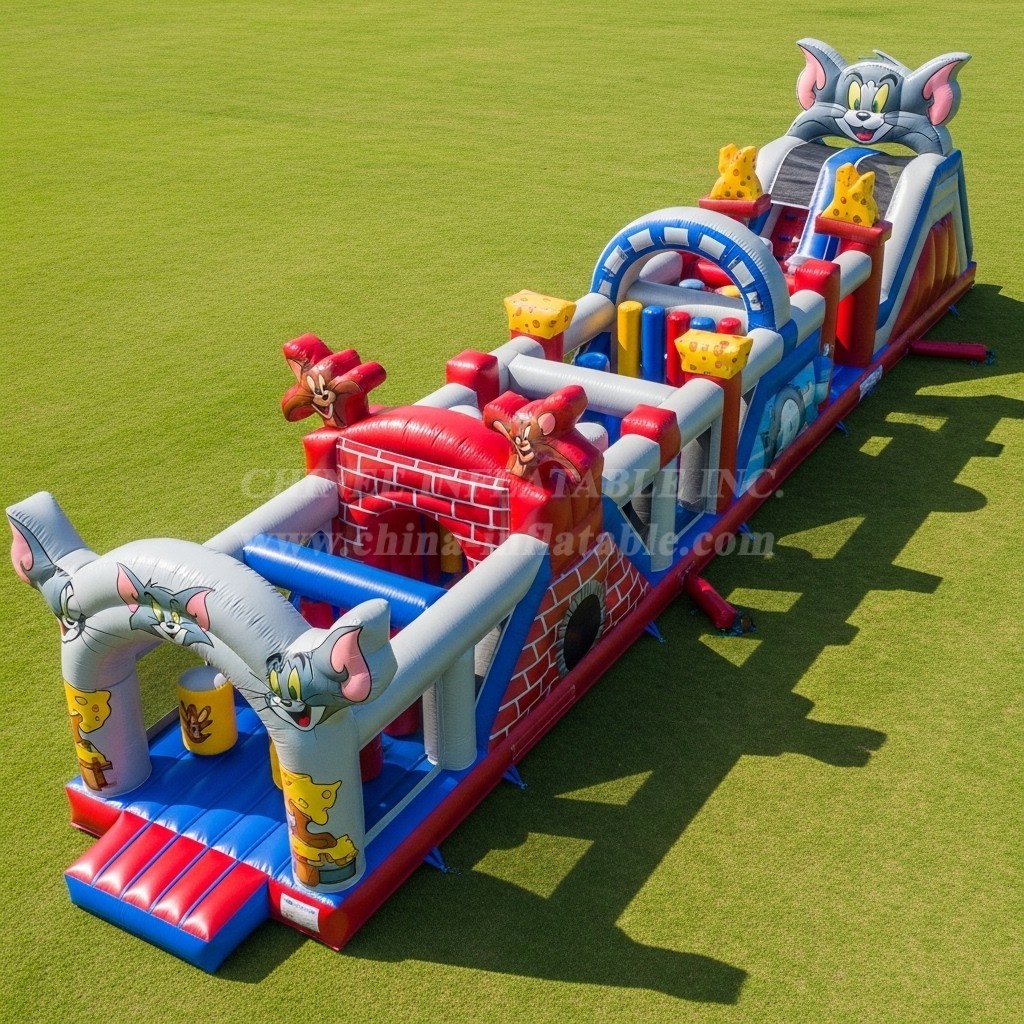 T7-4443 Tom and Jerry Theme Inflatable Obstacle Course