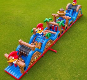 T7-4467 Woody Woodpecker Theme Inflatable Obstacle Course