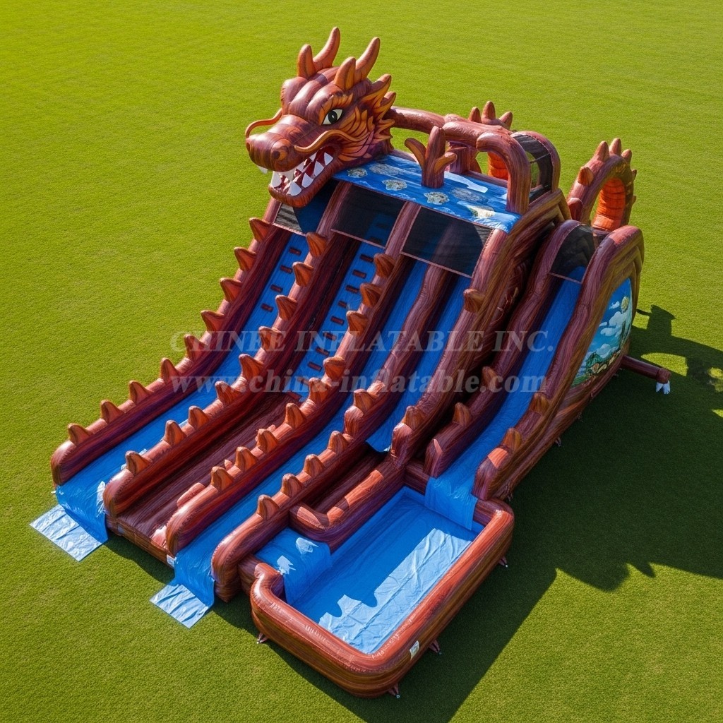 T8-5405 Dragon Theme Inflatable Water Slide