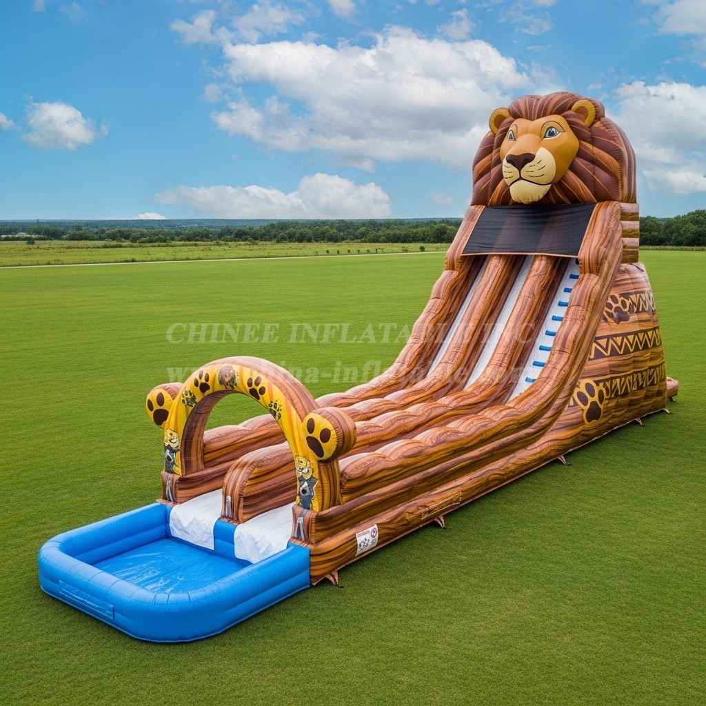 T8-5417 Lion Theme Inflatable Water Slide