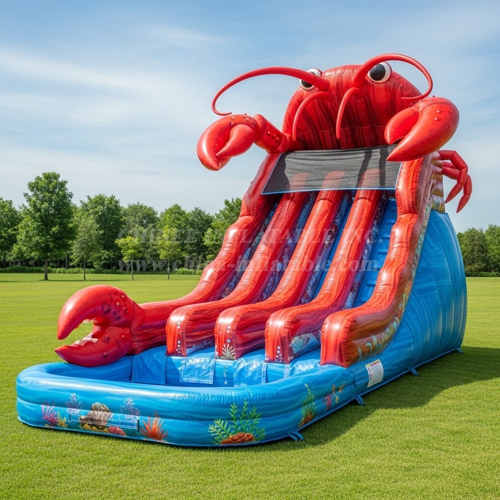 T8-5419 Lobster Theme Inflatable Water Slide
