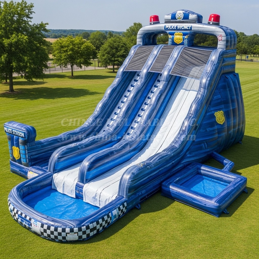 T8-5426 Police Station Theme Inflatable Water Slide