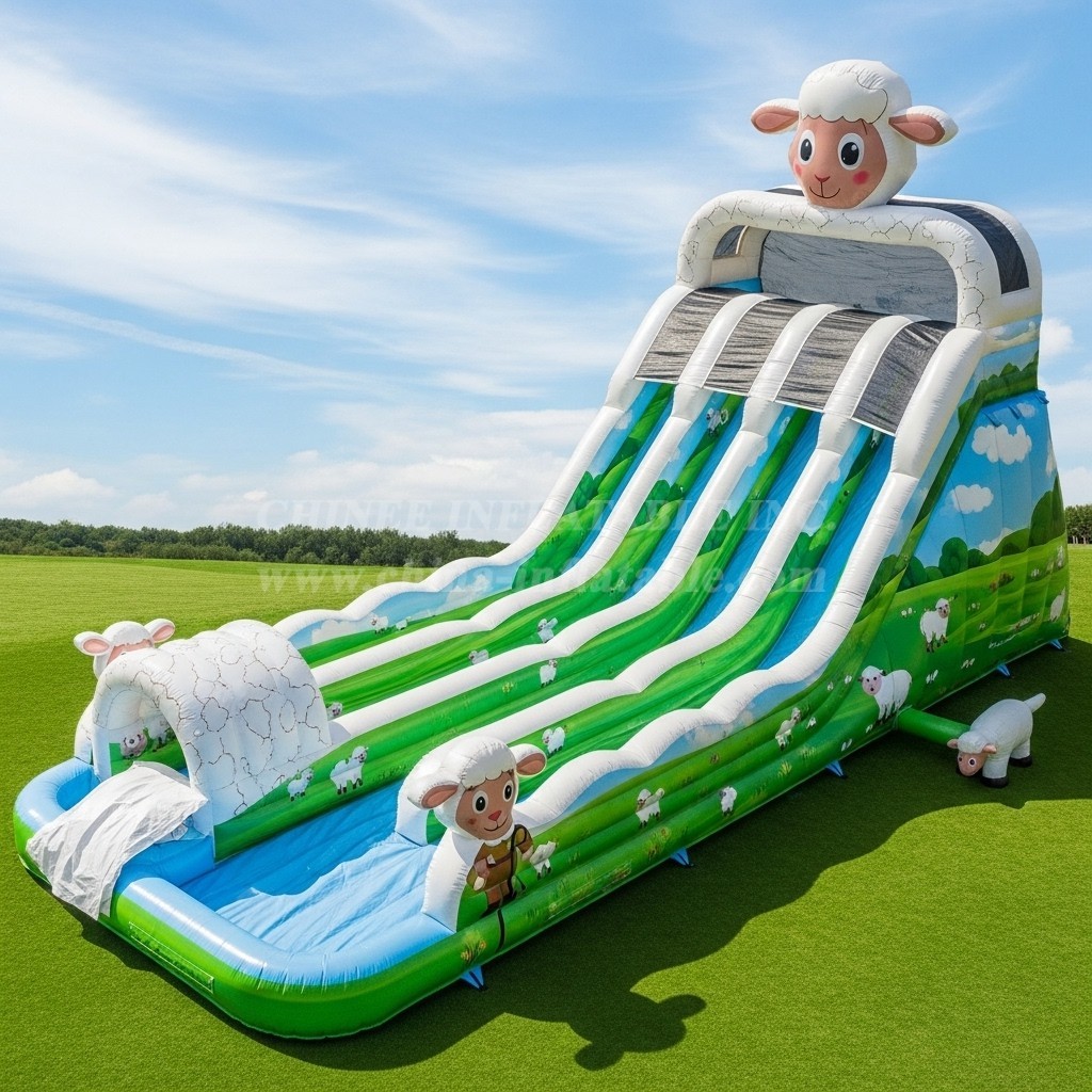 T8-5428 Sheep Theme Inflatable Water Slide