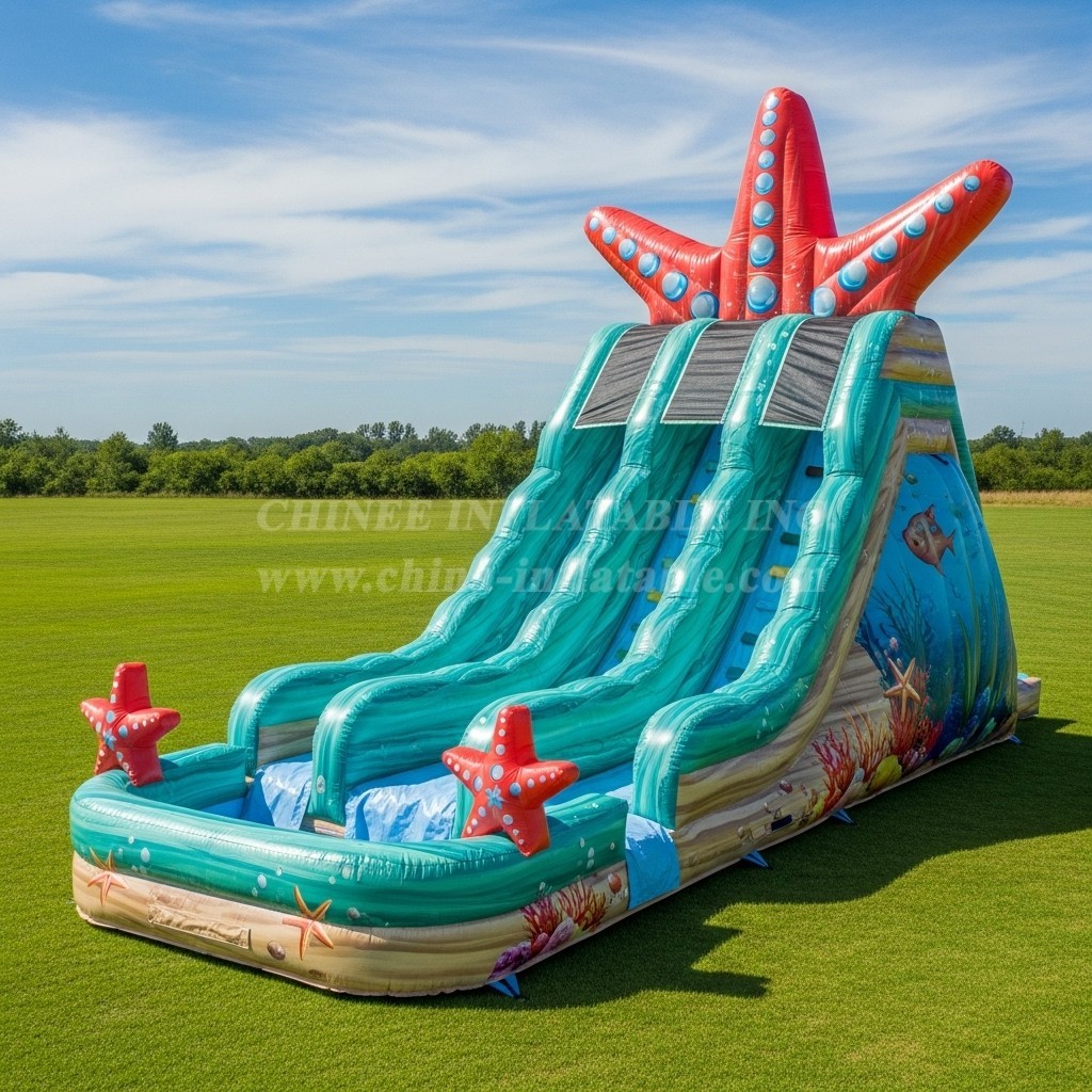 T8-5430 Starfish Theme Inflatable Water Slide