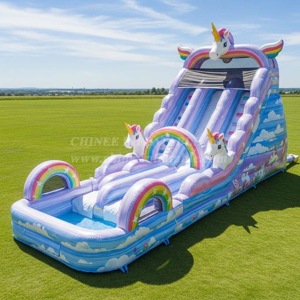 T8-5433 Unicorn Theme Inflatable Water Slide