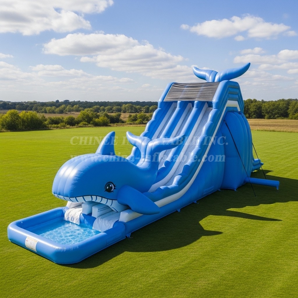 T8-5434 Whale Theme Inflatable Water Slide
