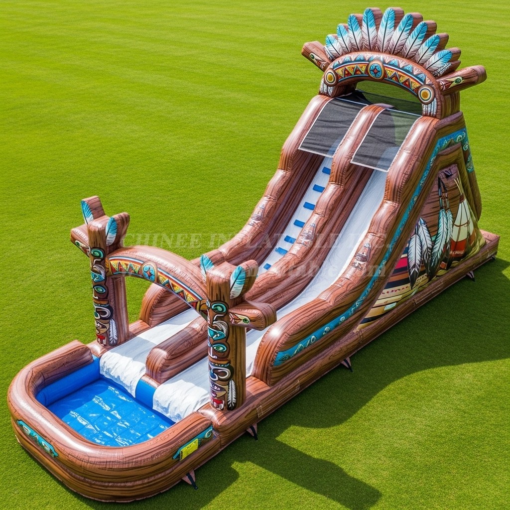 T8-5445 American Indian Theme Inflatable Water Slide