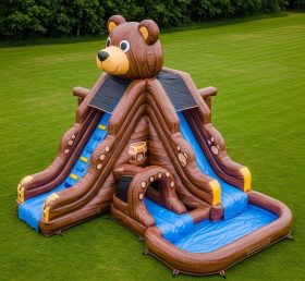 T8-5454 Bear Theme Inflatable Water Slide