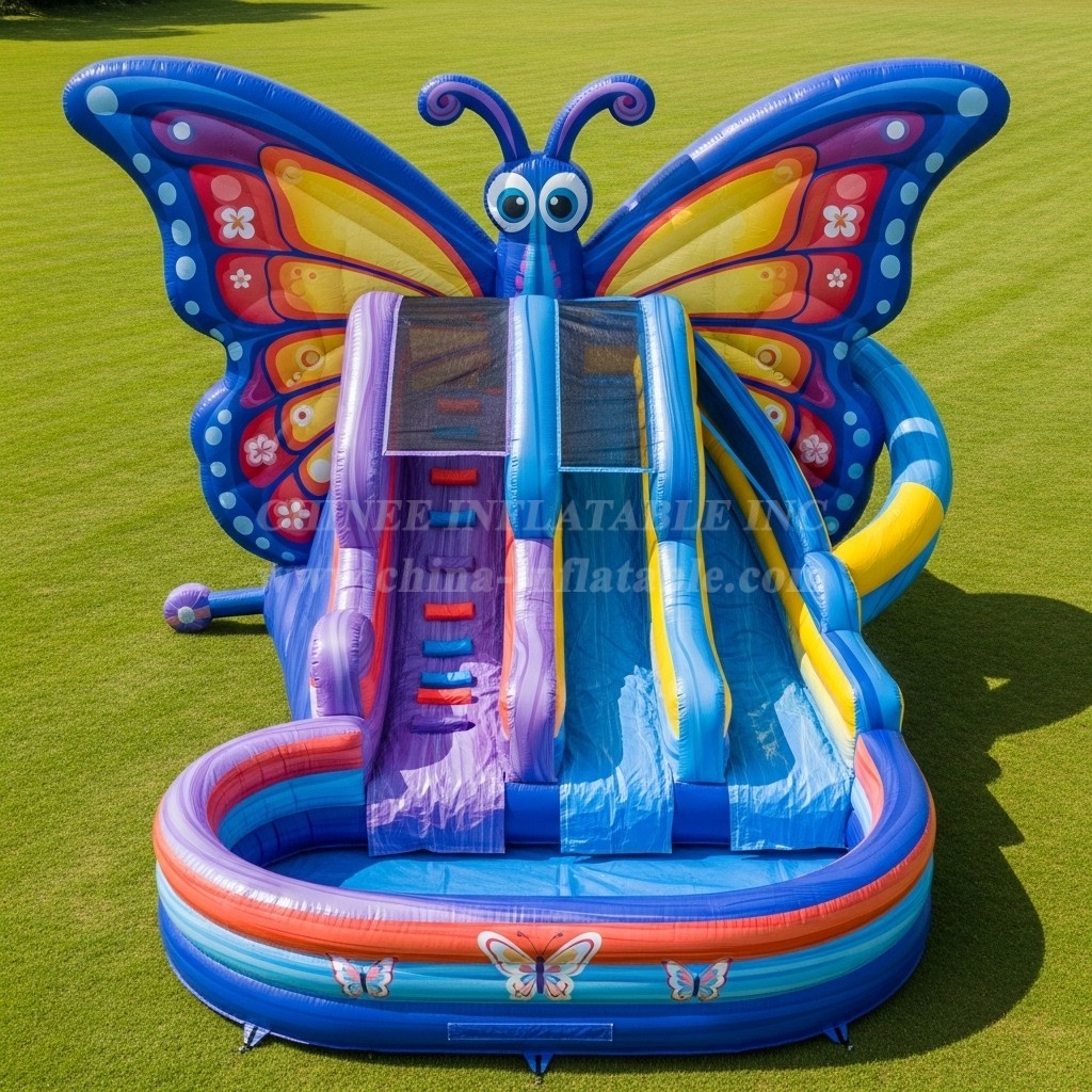 T8-5464 Butterfly Theme Inflatable Water Slide