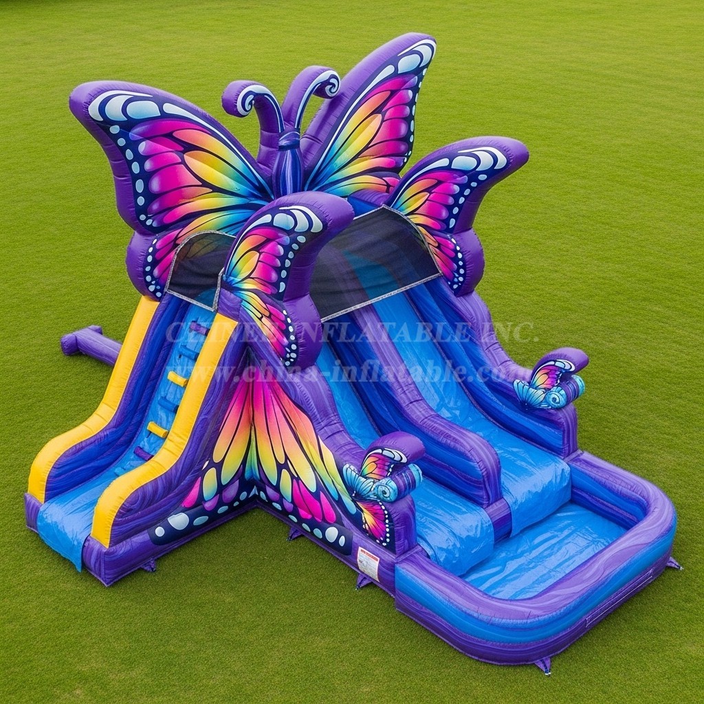 T8-5465 Butterfly Theme Inflatable Water Slide