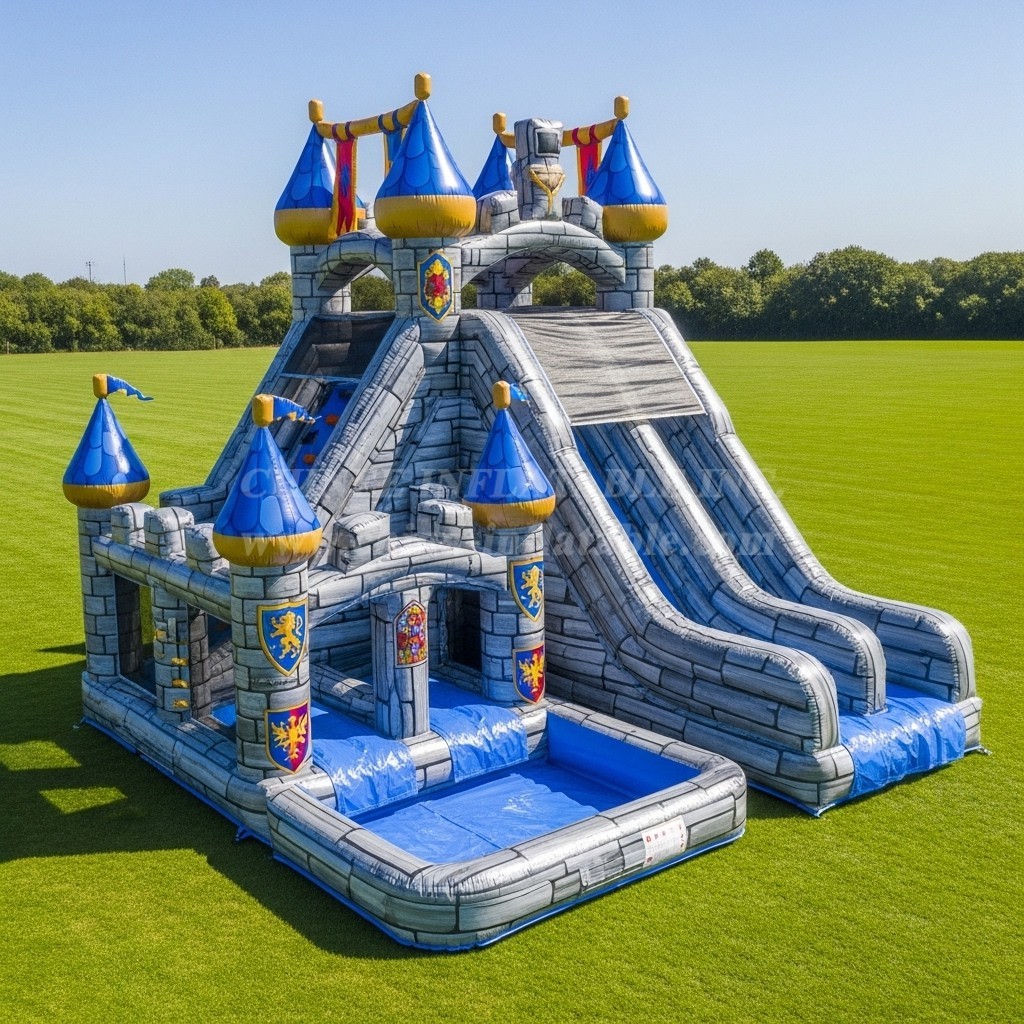 T8-5477 Castle Kingdom Theme Inflatable Water Slide