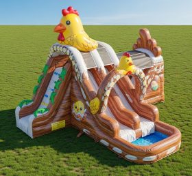 T8-5488 Chicken Theme Inflatable Water Slide