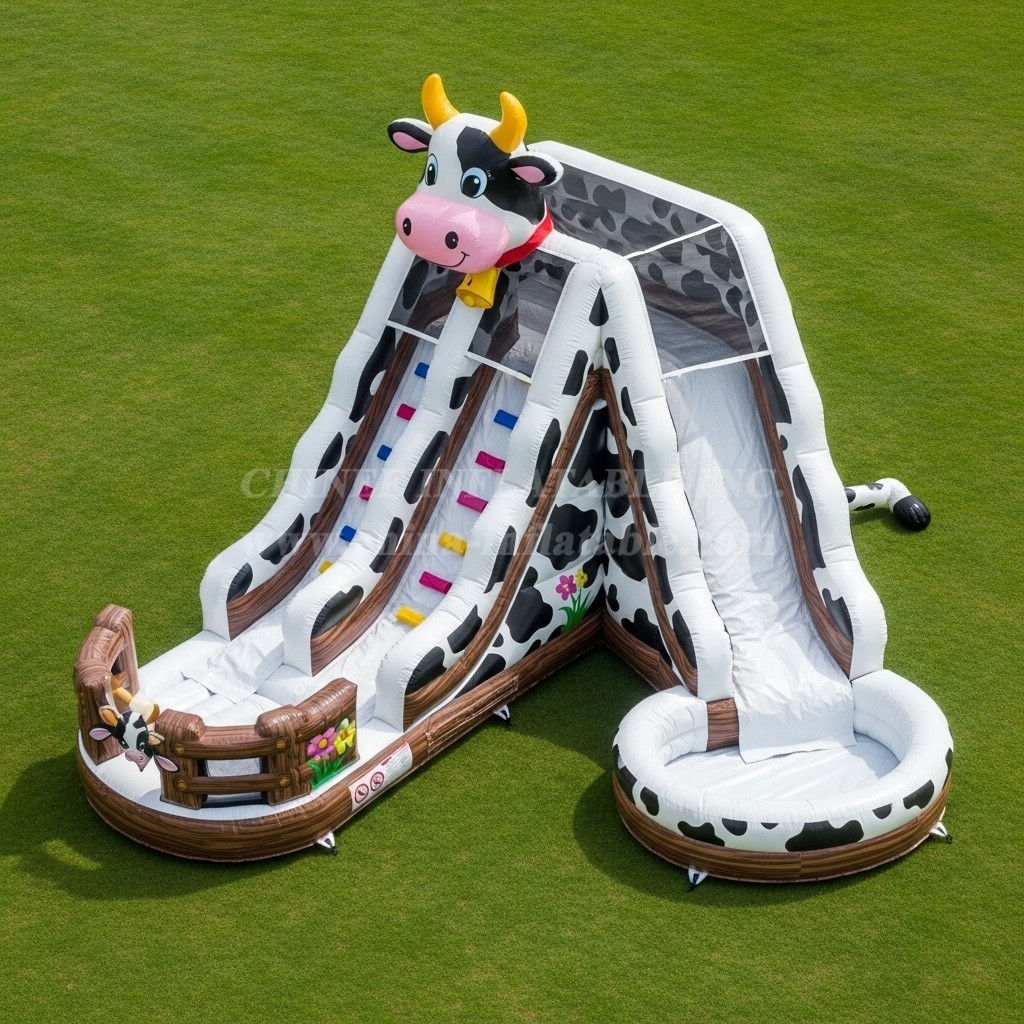 T8-5506 Cow Theme Inflatable Water Slide