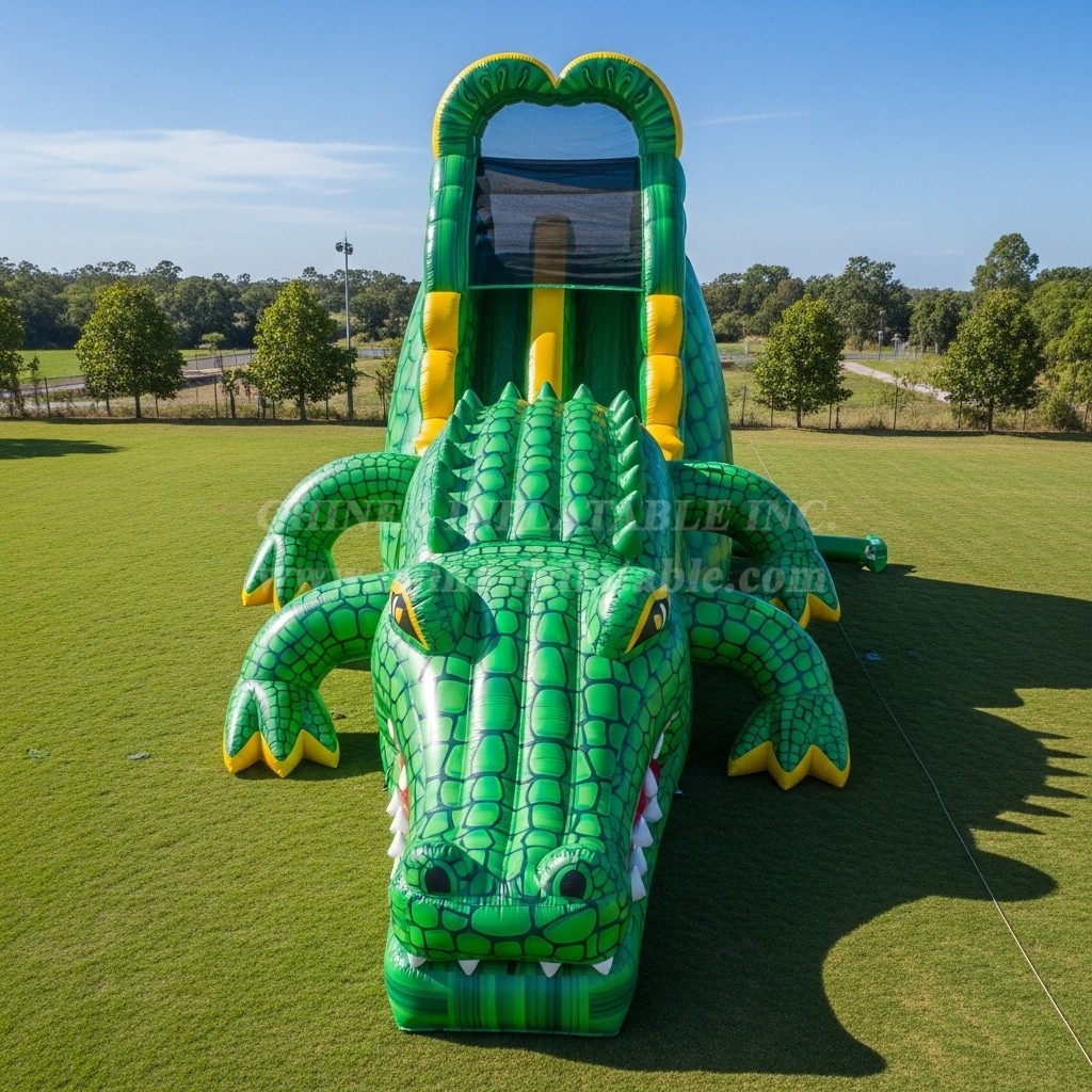 T8-5521 Crocodile Theme Inflatable Water Slide