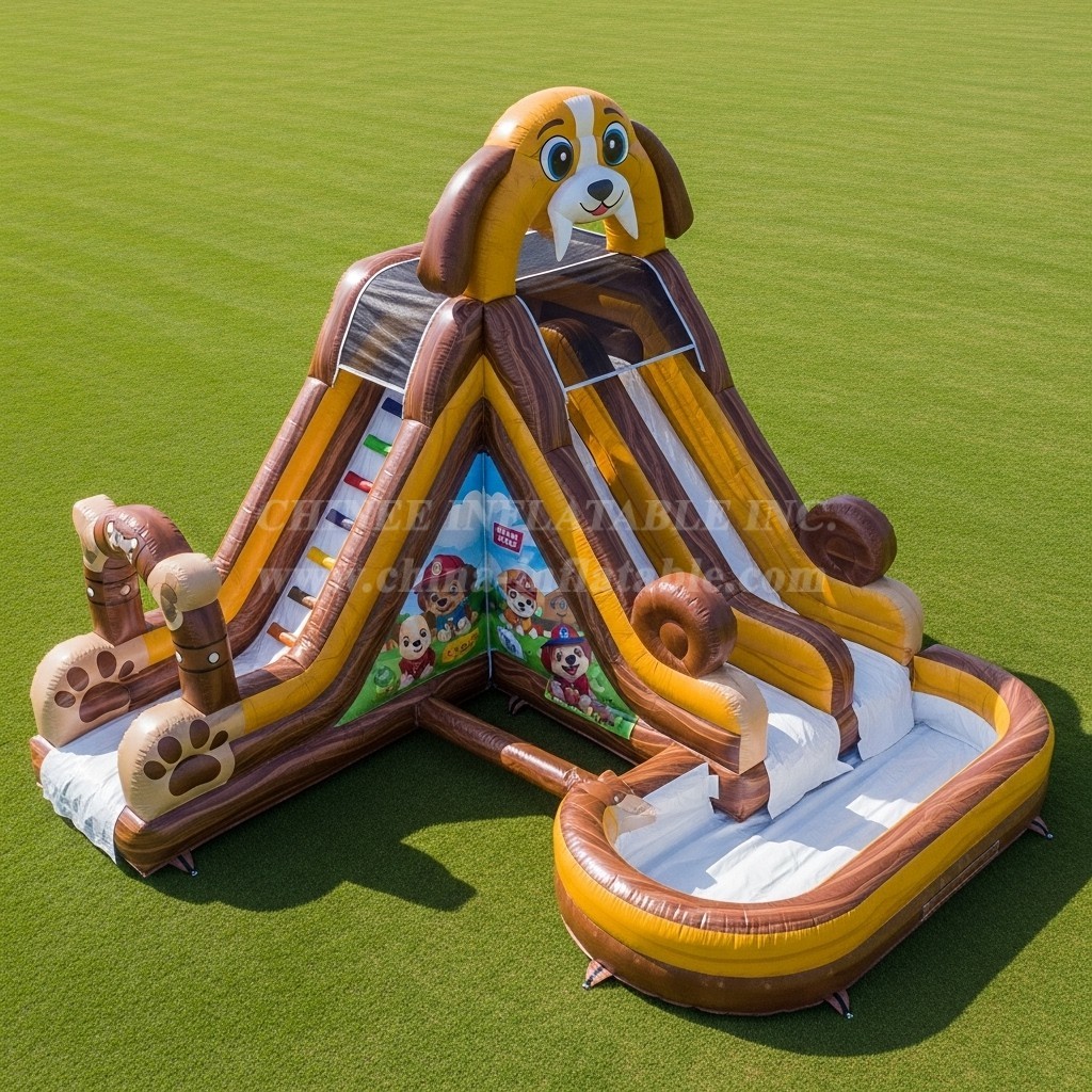 T8-5535 Dog Theme Inflatable Water Slide