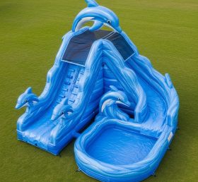 T8-5541 Dolphin Theme Inflatable Water Slide