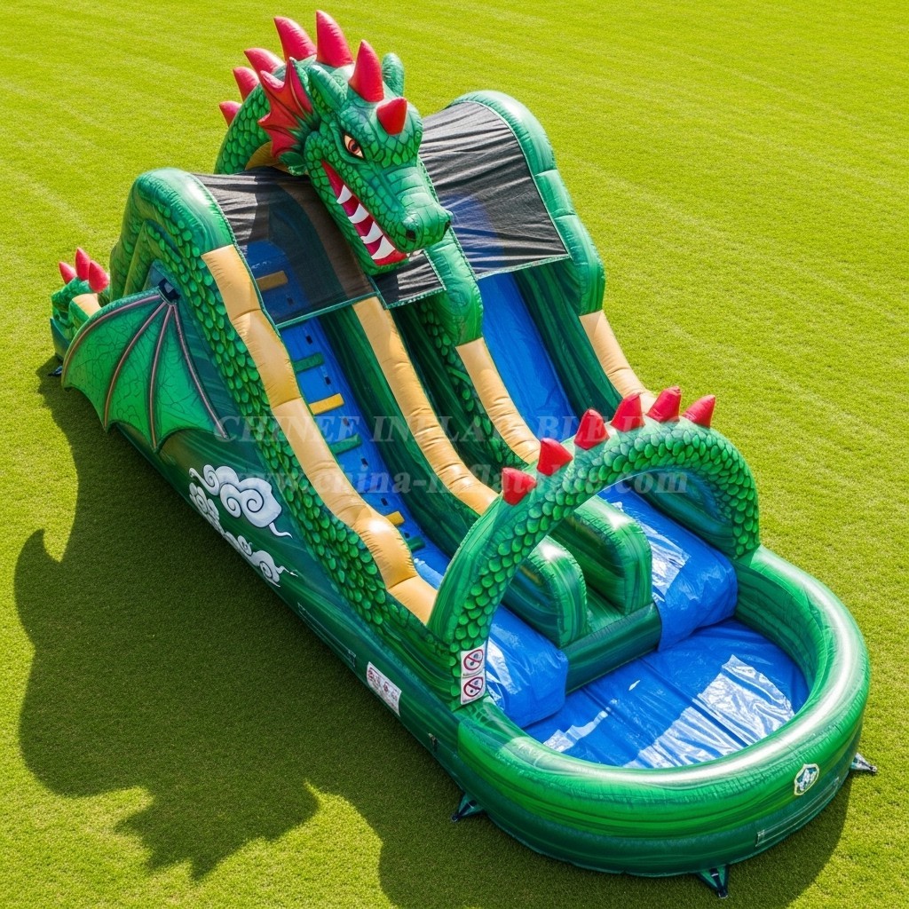 T8-5546 Dragon Theme Inflatable Water Slide