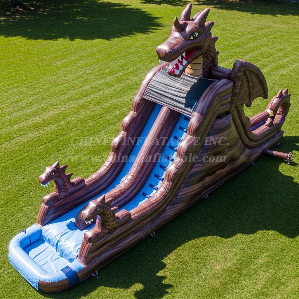 T8-5547 Dragon Theme Inflatable Water Slide