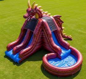 T8-5551 Dragon Theme Inflatable Water Slide