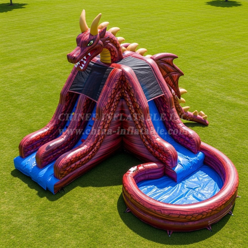 T8-5551 Dragon Theme Inflatable Water Slide