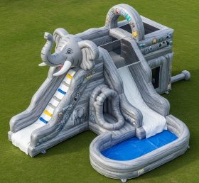T8-5571 Elephant Theme Inflatable Water Slide