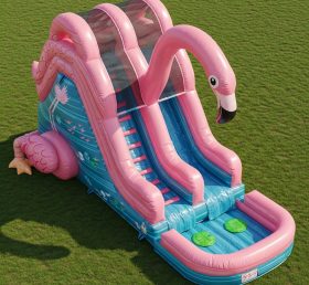 T8-5595 Flamingo Theme Inflatable Water Slide