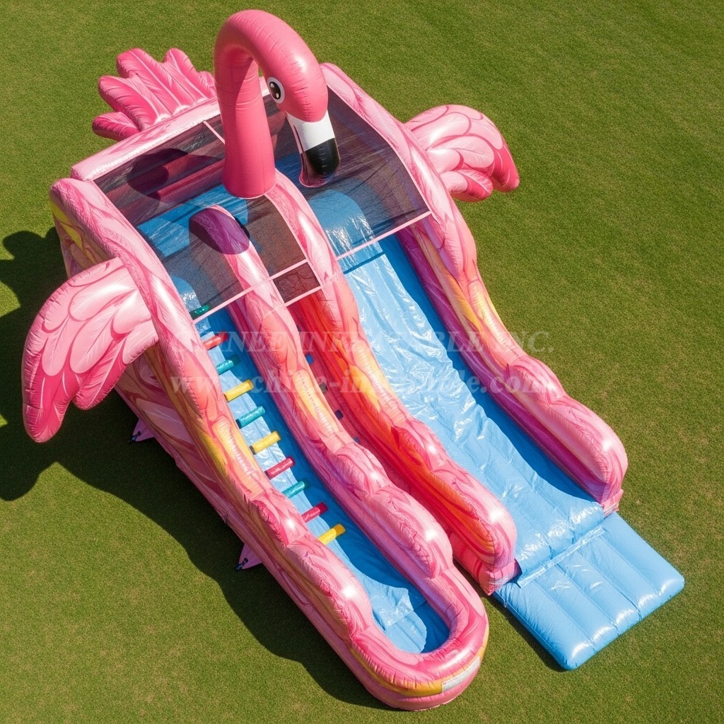 T8-5596 Flamingo Theme Inflatable Water Slide
