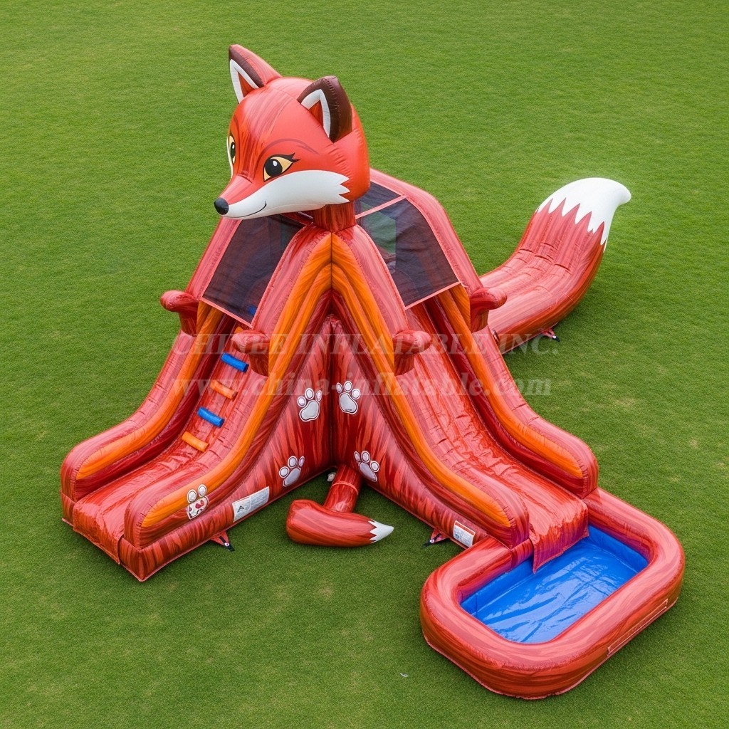 T8-5600 Fox Theme Inflatable Water Slide
