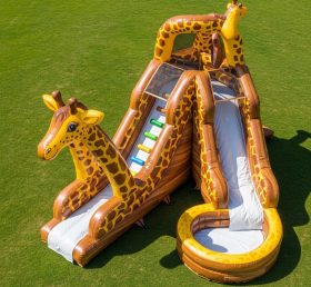 T8-5608 Giraffe Theme Inflatable Water Slide