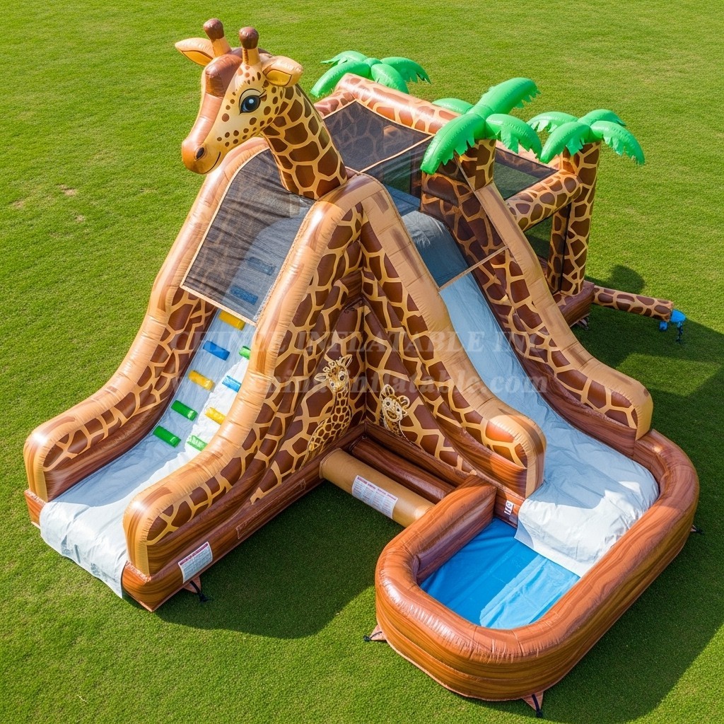 T8-5609 Giraffe Theme Inflatable Water Slide
