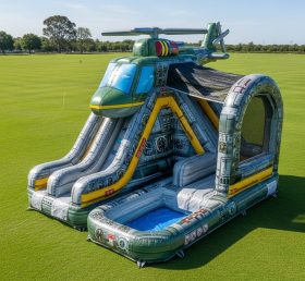 T8-5621 Helicopter Theme Inflatable Water Slide