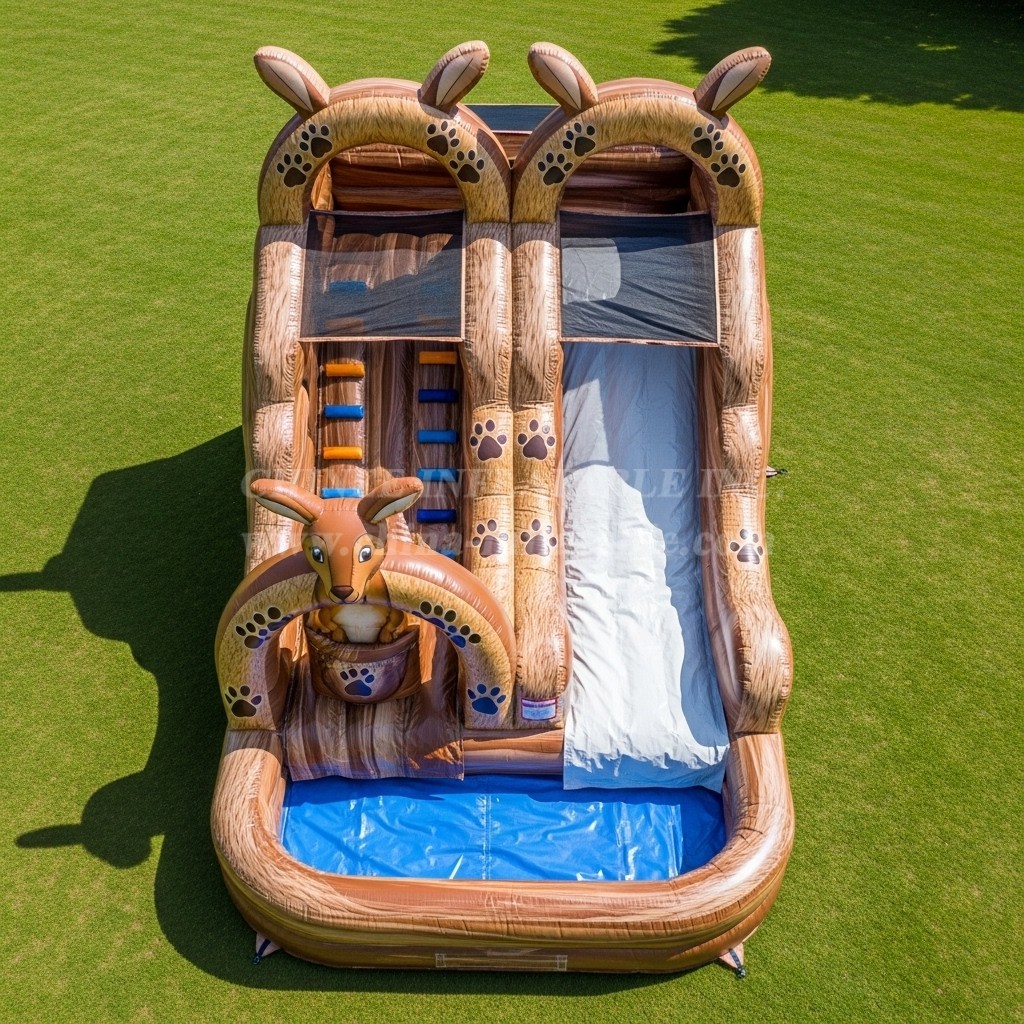T8-5648 Kangaroo Theme Inflatable Water Slide