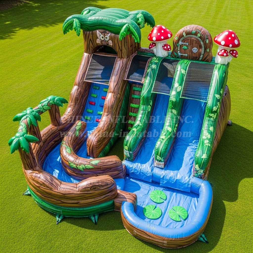 T8-5677 Magic Forest Theme Inflatable Water Slide