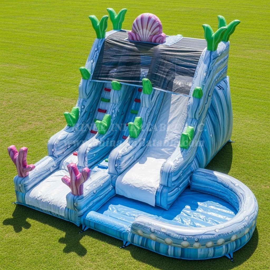 T8-5679 Mermaid Theme Inflatable Water Slide