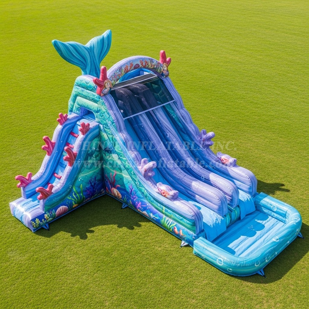 T8-5682 Mermaid Theme Inflatable Water Slide