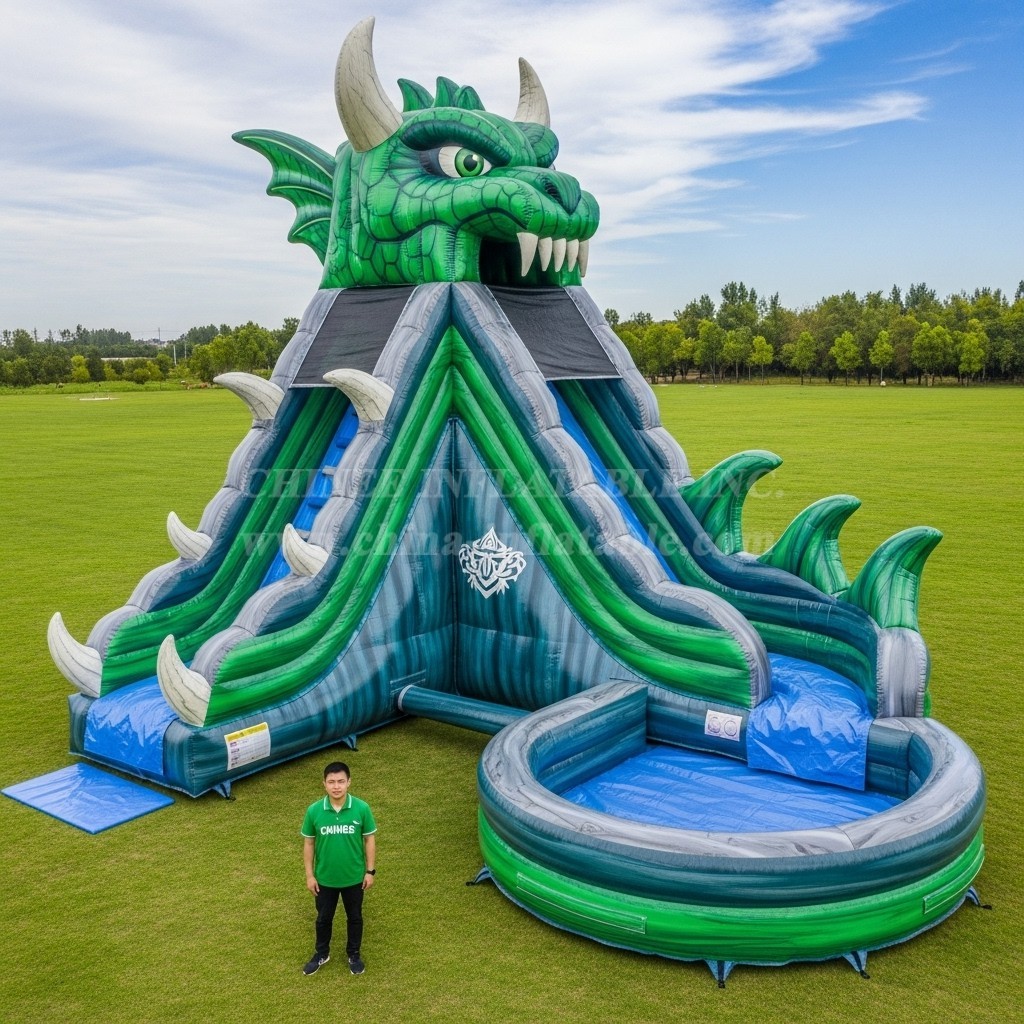 T8-5692 Monster Theme Inflatable Water Slide