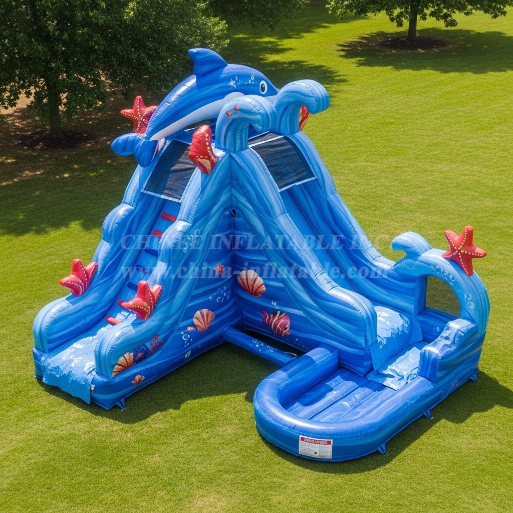 T8-5706 Ocean Theme Inflatable Water Slide