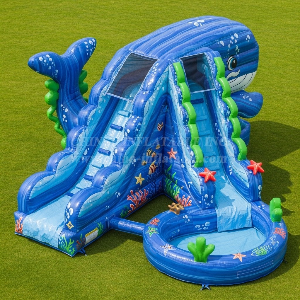 T8-5707 Ocean Theme Inflatable Water Slide