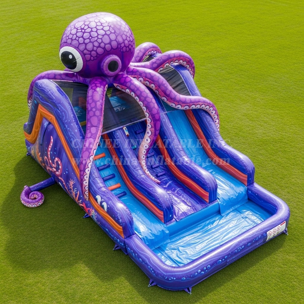 T8-5715 Octopus Theme Inflatable Water Slide
