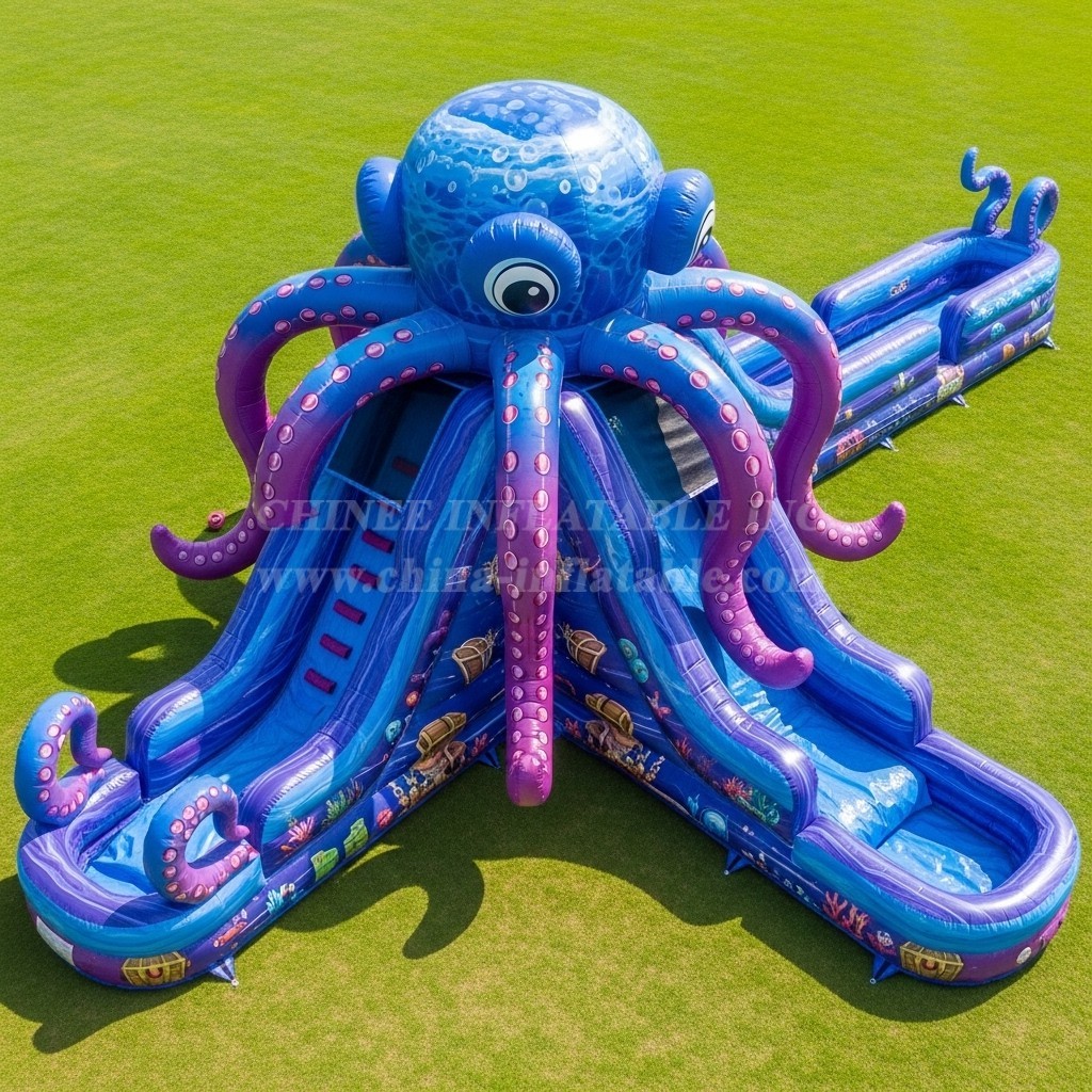 T8-5716 Octopus Theme Inflatable Water Slide
